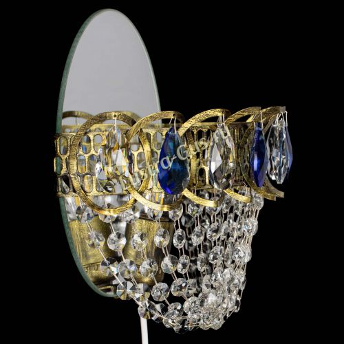 Бра Астра ажур под бронзу синяя в Подольске Гусь Хрустальный