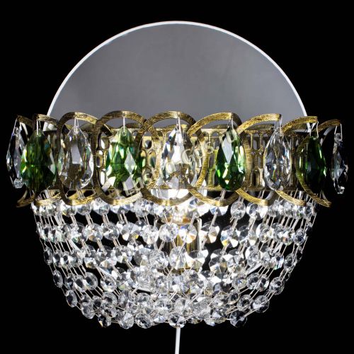 Бра Астра ажур под бронзу зеленая в Подольске Гусь Хрустальный