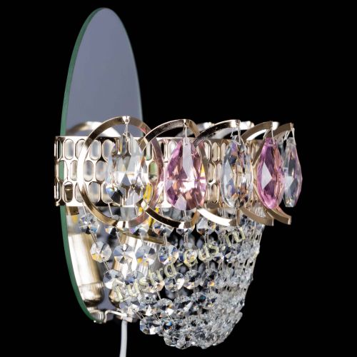 Бра Астра ажур розовая в Подольске Гусь Хрустальный