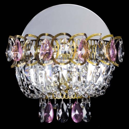 Бра Астра Розовая под бронзу в Подольске Гусь Хрустальный