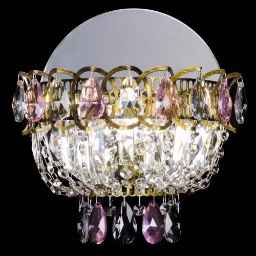 Бра Астра Розовая под бронзу в Подольске Гусь Хрустальный