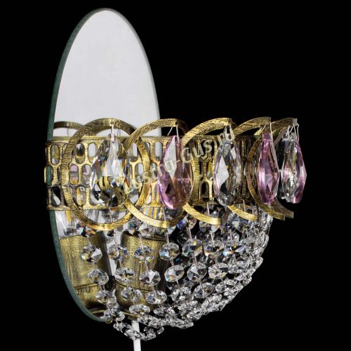 Бра Астра Сетка под бронзу Розовая в Подольске Гусь Хрустальный