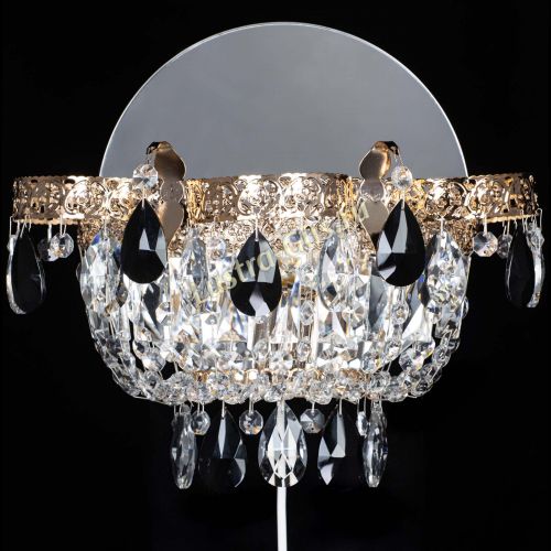 Бра Камея Флора черная в Подольске Гусь Хрустальный