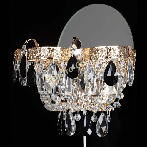 Бра Камея Флора черная в Подольске Гусь Хрустальный