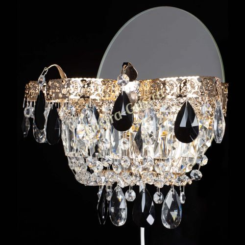 Бра Камея Флора черная в Подольске Гусь Хрустальный