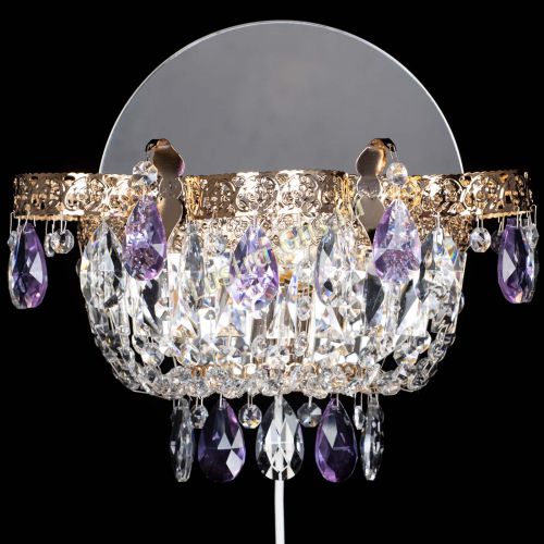 Бра Камея Флора фиолетовая в Подольске Гусь Хрустальный