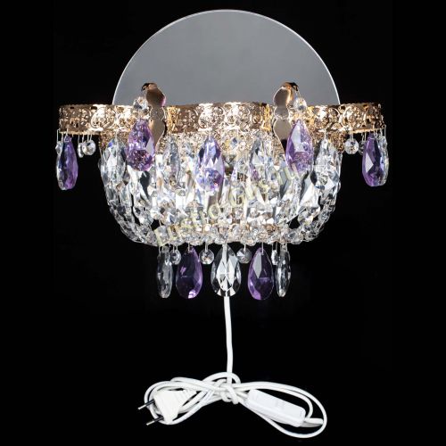 Бра Камея Флора фиолетовая в Подольске Гусь Хрустальный