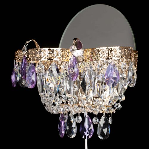 Бра Камея Флора фиолетовая в Подольске Гусь Хрустальный