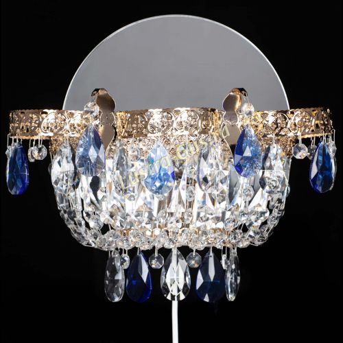 Бра Камея Флора синяя в Подольске Гусь Хрустальный