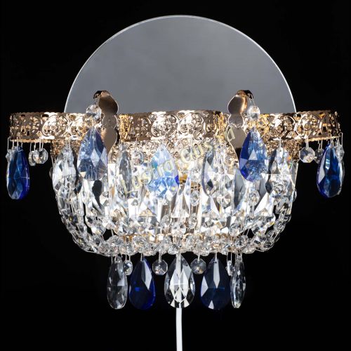 Бра Камея Флора синяя в Подольске Гусь Хрустальный