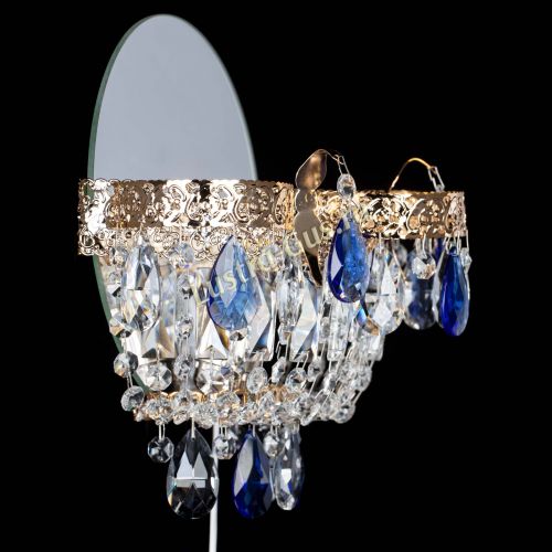 Бра Камея Флора синяя в Подольске Гусь Хрустальный