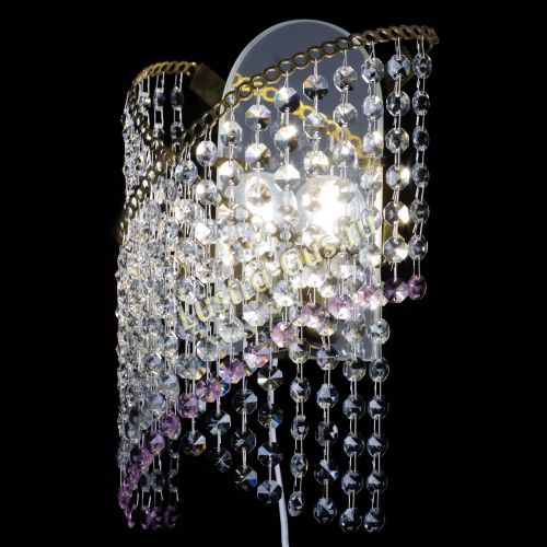 Бра Космея №1 розовая под бронзу в Подольске Гусь Хрустальный