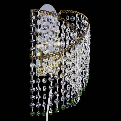 Бра Космея №1 зеленая под бронзу в Подольске Гусь Хрустальный