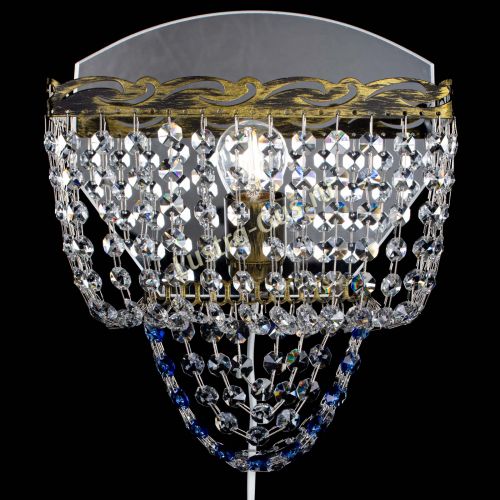 Бра Квадрат №2 под бронзу Синяя в Подольске Гусь Хрустальный