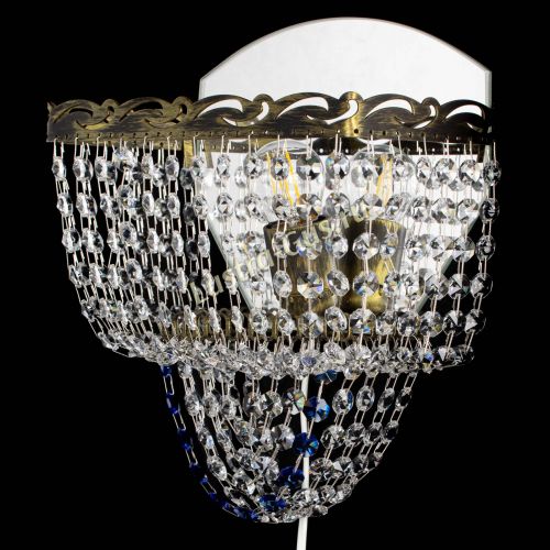 Бра Квадрат №2 под бронзу Синяя в Подольске Гусь Хрустальный