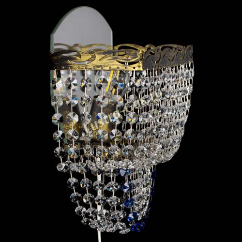 Бра Квадрат №2 под бронзу Синяя в Подольске Гусь Хрустальный