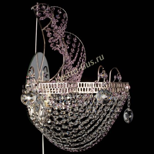 Бра Парусник №1 розовая в Подольске Гусь Хрустальный