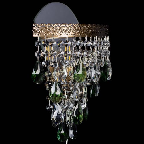 Бра Токката пирамида журавлик под бронзу зеленая в Подольске Гусь Хрустальный