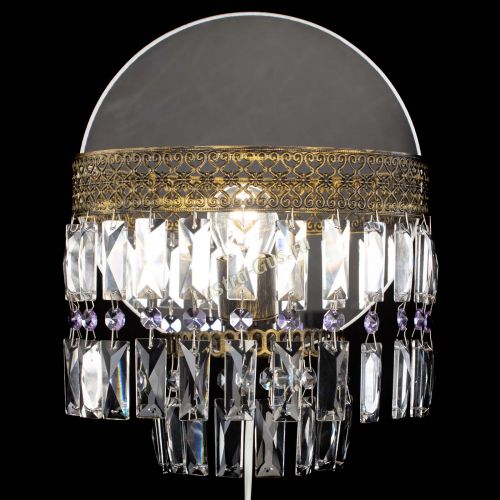 Бра Венеция Пластинка под бронзу Фиолетовая в Подольске Гусь Хрустальный