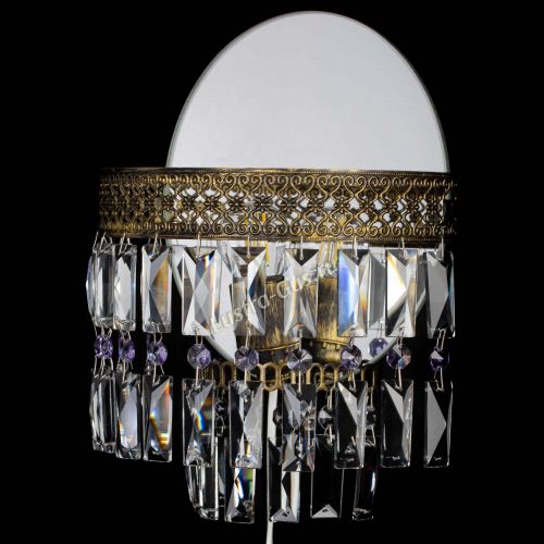 Бра Венеция Пластинка под бронзу Фиолетовая в Подольске Гусь Хрустальный