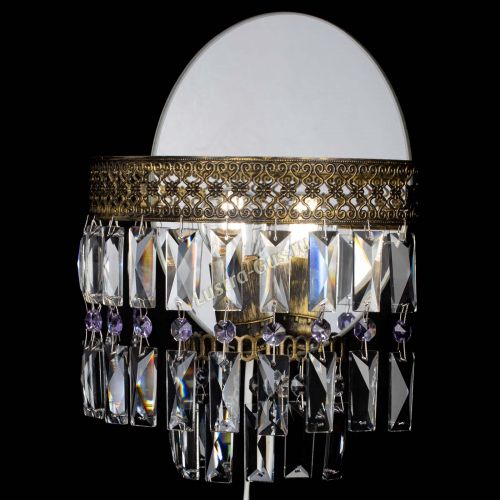Бра Венеция Пластинка под бронзу Фиолетовая в Подольске Гусь Хрустальный