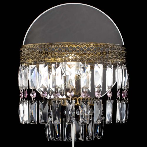 Бра Венеция Пластинка под бронзу Розовая в Подольске Гусь Хрустальный