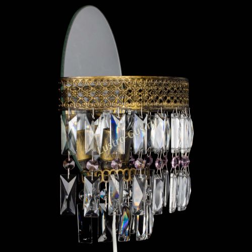 Бра Венеция Пластинка под бронзу Розовая в Подольске Гусь Хрустальный