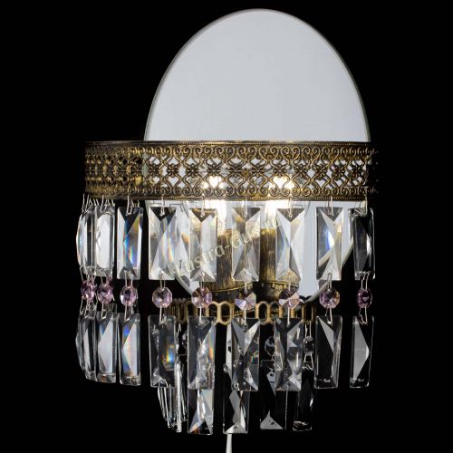 Бра Венеция Пластинка под бронзу Розовая в Подольске Гусь Хрустальный