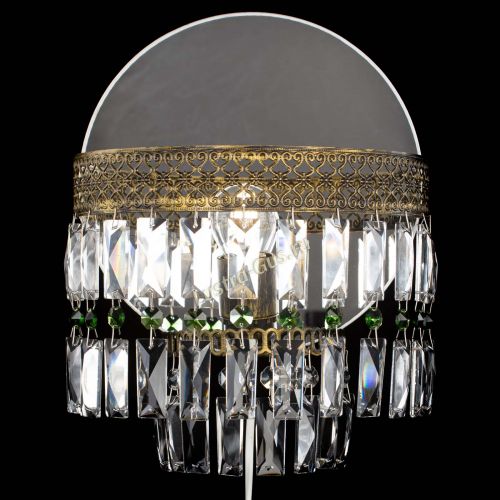 Бра Венеция Пластинка под бронзу Зеленая в Подольске Гусь Хрустальный