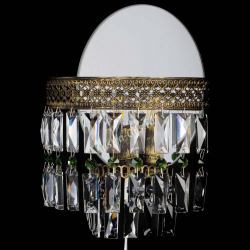 Бра Венеция Пластинка под бронзу Зеленая в Подольске Гусь Хрустальный