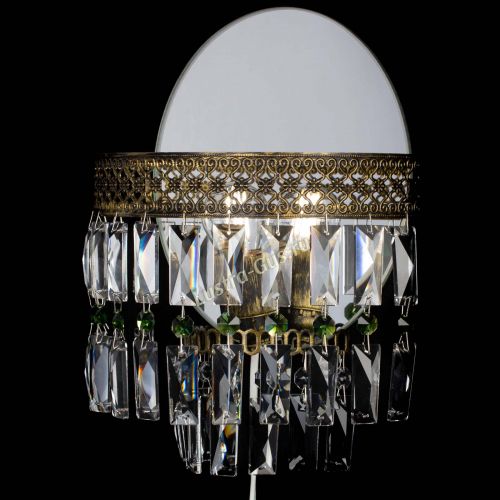 Бра Венеция Пластинка под бронзу Зеленая в Подольске Гусь Хрустальный