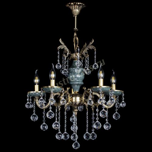 Люстра бронзовая Алфея №5 "Малахит" шар в Подольске Гусь Хрустальный