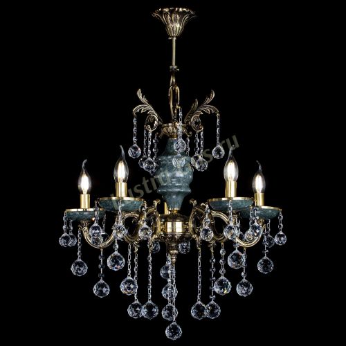 Люстра бронзовая Алфея №5 "Малахит" шар в Подольске Гусь Хрустальный