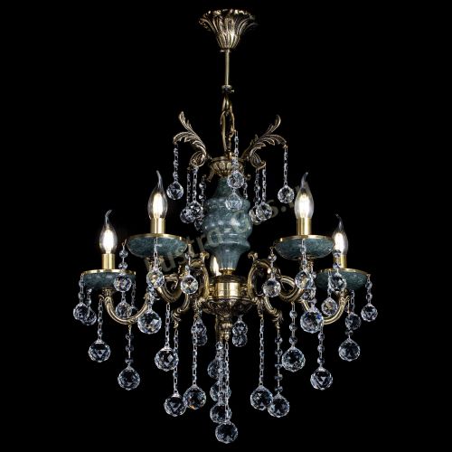 Люстра бронзовая Алфея №5 "Малахит" шар в Подольске Гусь Хрустальный