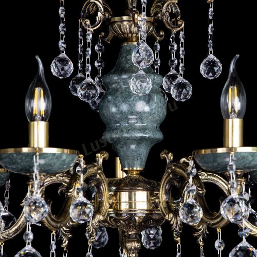 Люстра бронзовая Алфея №5 "Малахит" шар в Подольске Гусь Хрустальный