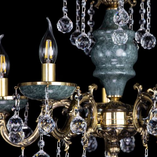 Люстра бронзовая Алфея №5 "Малахит" шар в Подольске Гусь Хрустальный