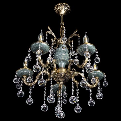 Люстра бронзовая Алфея №5 "Малахит" шар в Подольске Гусь Хрустальный