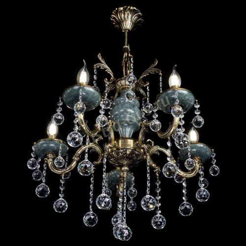 Люстра бронзовая Алфея №5 "Малахит" шар в Подольске Гусь Хрустальный