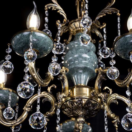 Люстра бронзовая Алфея №5 "Малахит" шар в Подольске Гусь Хрустальный