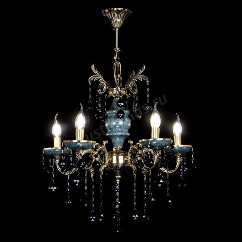 Люстра бронзовая Алфея №5 "Малахит" шар черная в Подольске Гусь Хрустальный