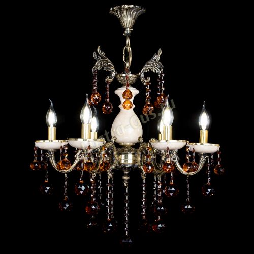 Люстра бронзовая Алфея №6 с камнем шар чайная в Подольске Гусь Хрустальный