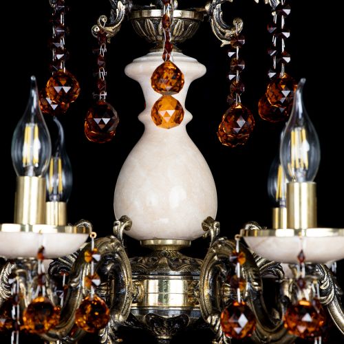 Люстра бронзовая Алфея №6 с камнем шар чайная в Подольске Гусь Хрустальный