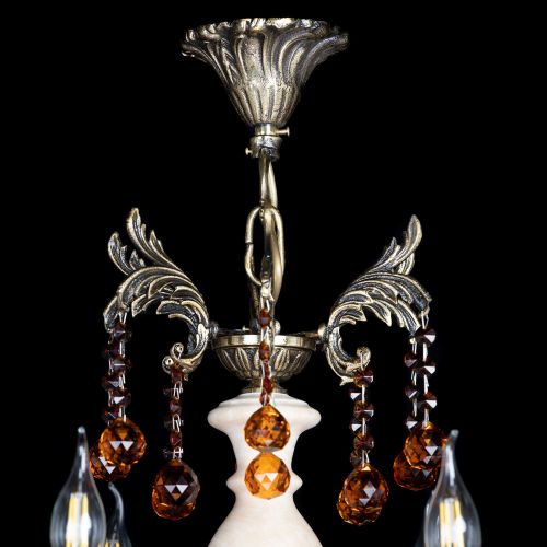 Люстра бронзовая Алфея №6 с камнем шар чайная в Подольске Гусь Хрустальный