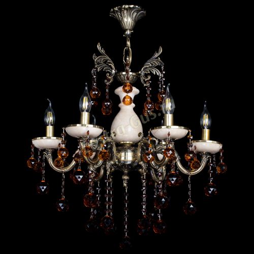 Люстра бронзовая Алфея №6 с камнем шар чайная в Подольске Гусь Хрустальный