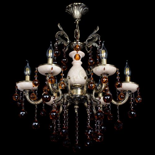 Люстра бронзовая Алфея №6 с камнем шар чайная в Подольске Гусь Хрустальный