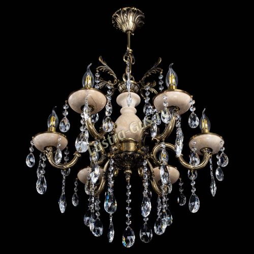 Люстра бронзовая Алфея №6 с камнем шар в Подольске Гусь Хрустальный