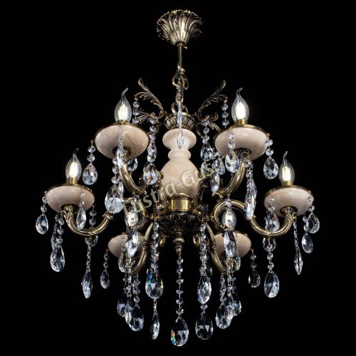 Люстра бронзовая Алфея №6 с камнем шар в Подольске Гусь Хрустальный