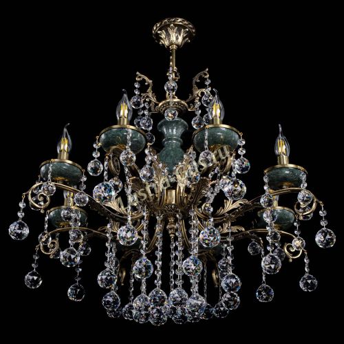 Люстра бронзовая Алфея Малахит №8 шар в Подольске Гусь Хрустальный