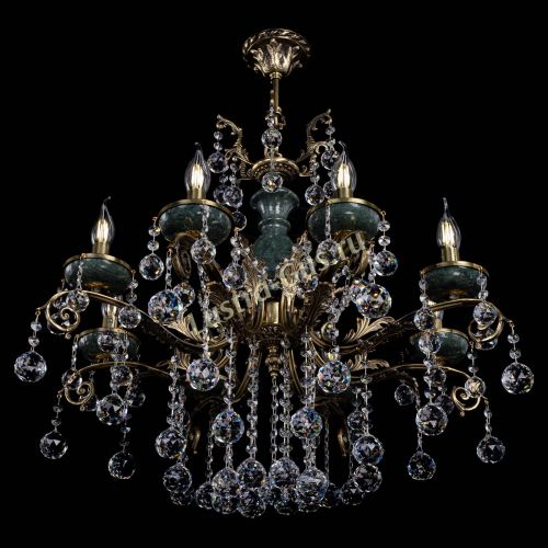 Люстра бронзовая Алфея Малахит №8 шар в Подольске Гусь Хрустальный