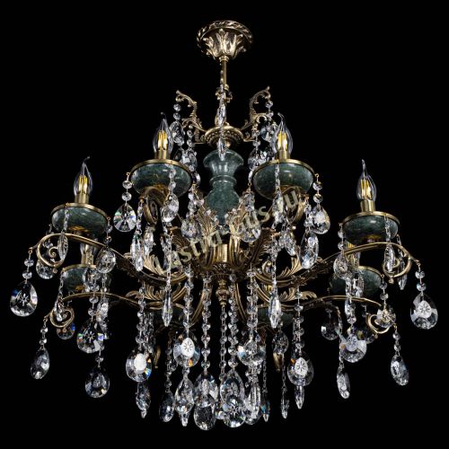 Люстра бронзовая Алфея Малахит №8 звездочка в Подольске Гусь Хрустальный